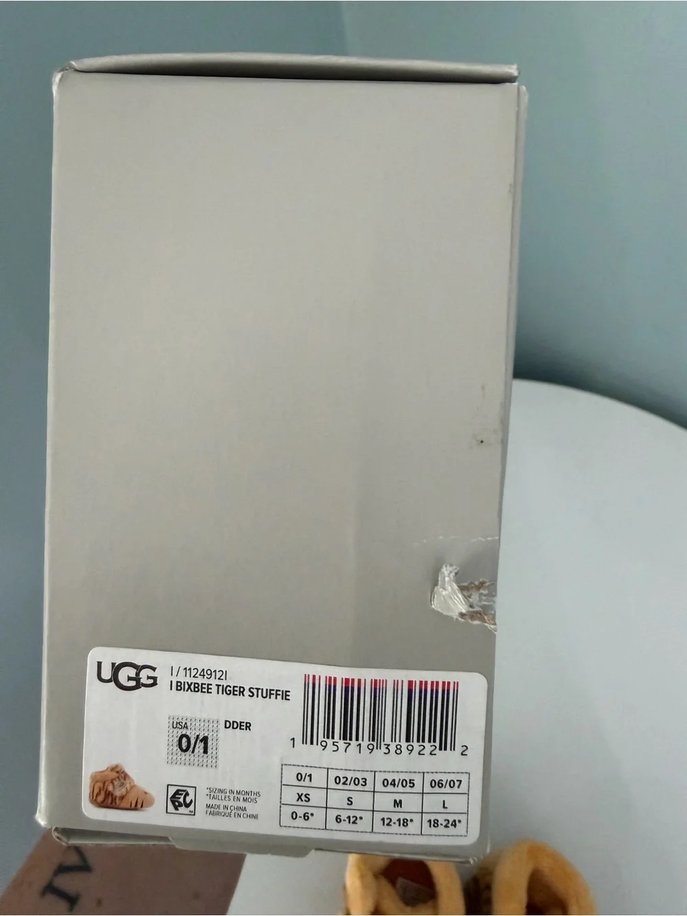 UGG Kids Plush Tiger Booties in Orange and Brown